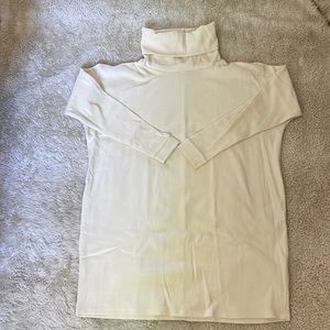 Cream, waffle-knit sweater dress